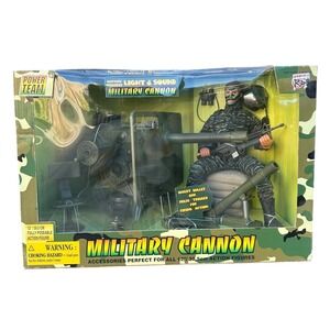 Power Team Military Cannon Set Soldier Light & Sound 12" Army Action Figure Toy